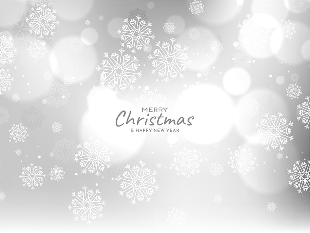 Grey color glossy bokeh Merry Christmas greetings