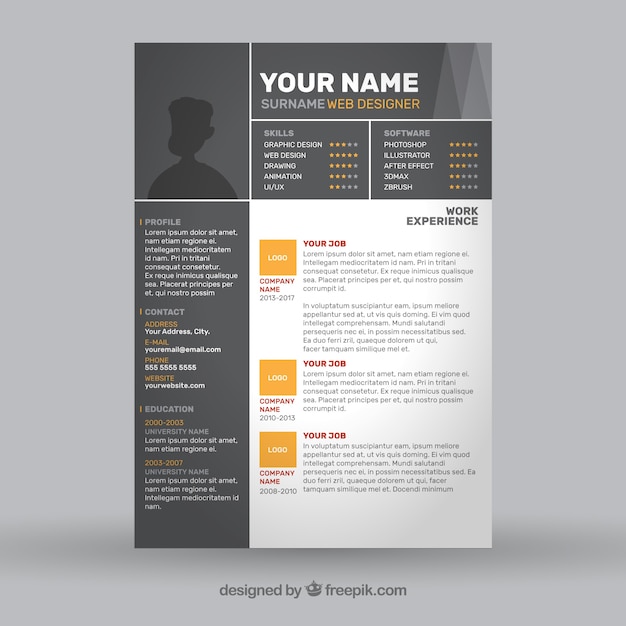 Grey cv concept