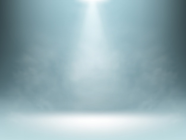 Grey gradient background, spotlights illumination