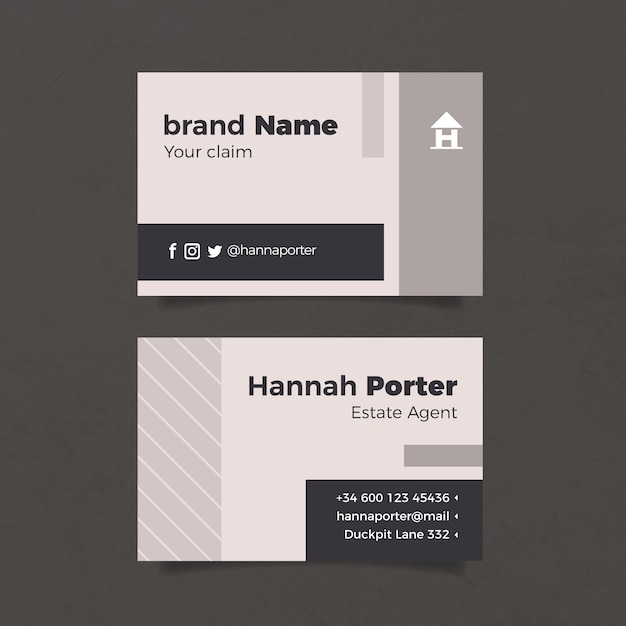 Grey minimal business card template