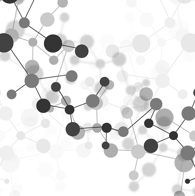 Grey molecules background