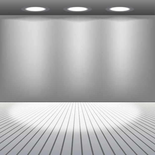 Free Vector grey room with lights