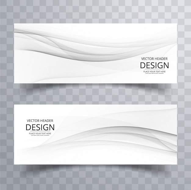 Grey wavy banners