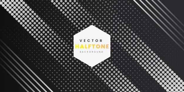 Grey White Halftone Monochromatic Multipurpose Abstract Background Banner