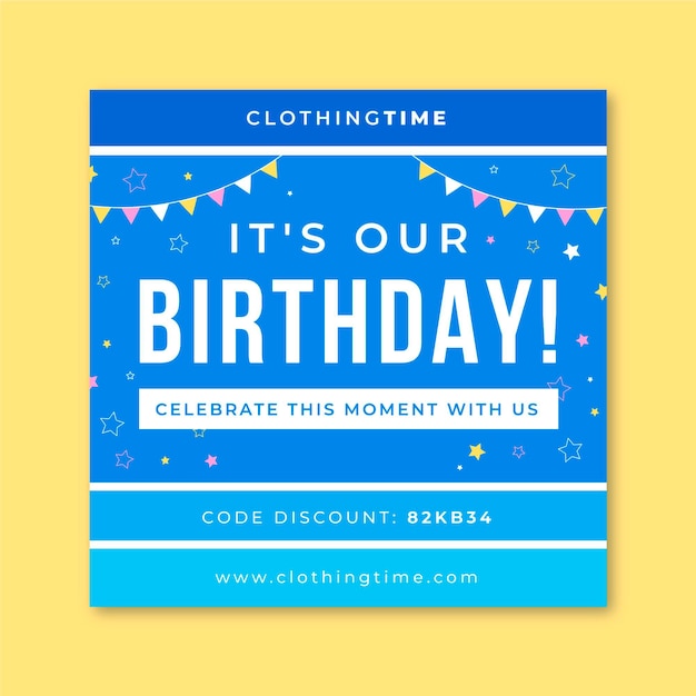 Grid birthday instagram post template