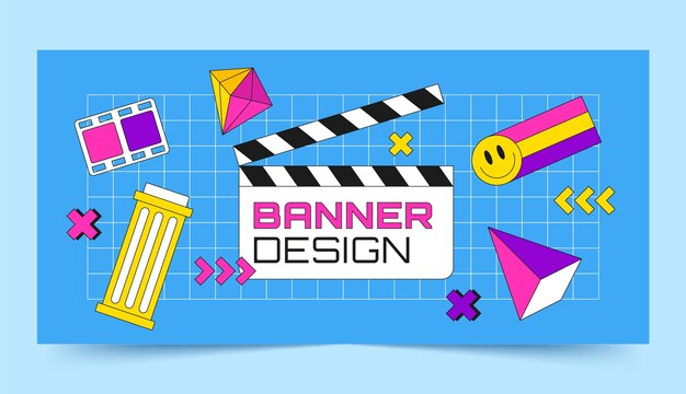 Grid horizontal banner template