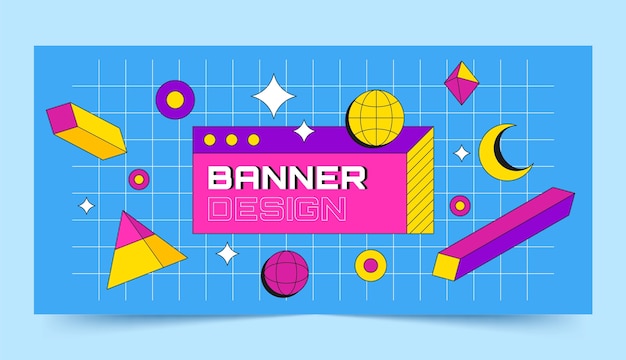 Grid horizontal banner template