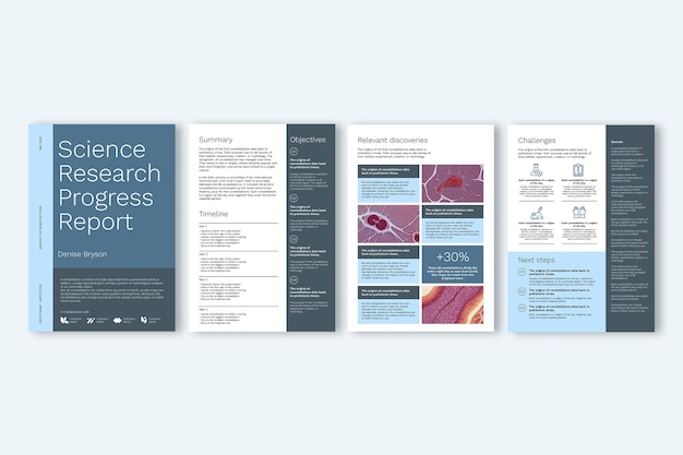 Grid simple research progress report template