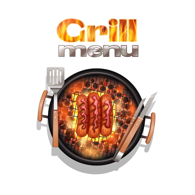 Grill menu design concept 