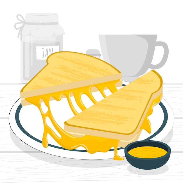 Free Vector grilled cheese concept illustration