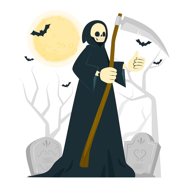 Free Vector grim reaper concept illustration