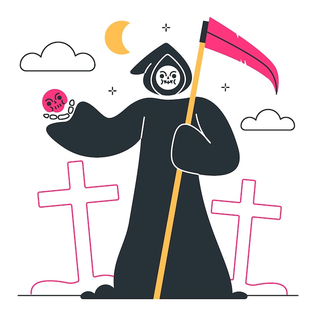 Free Vector grim reaper concept illustration