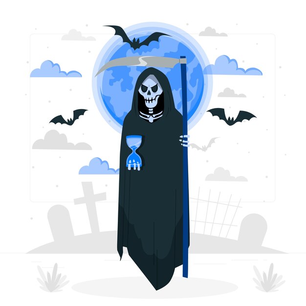 Grim reaper death concept illustration