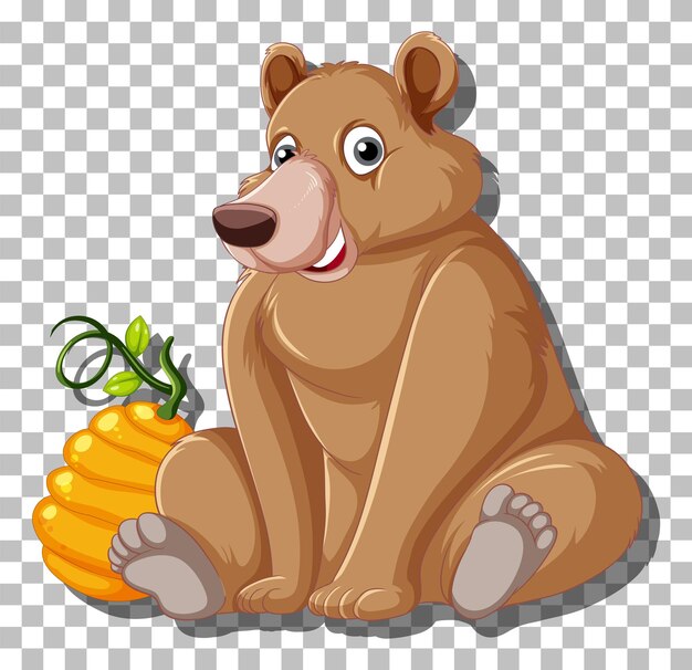 Grizzly bear cartoon character isolated