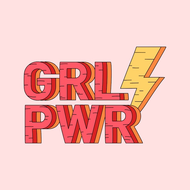 Free Vector grl pwr girl power badge vector