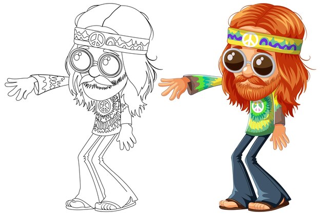 Groovy Hippie Cartoon Characters