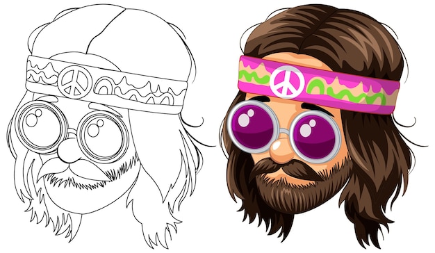 Free Vector groovy hippie spirit illustration