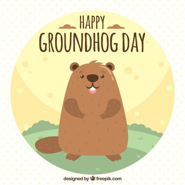 Free Vector grounghog day illustration