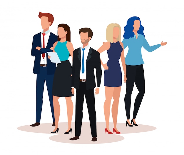 Group of business people avatar character