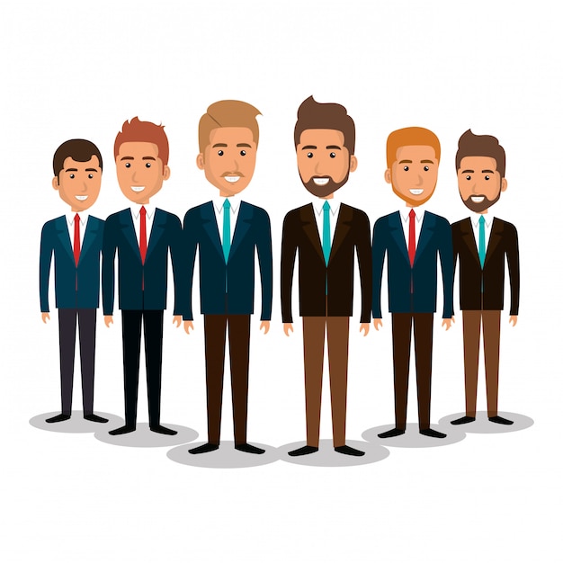 Free Vector group of businessmen teamwork illustration