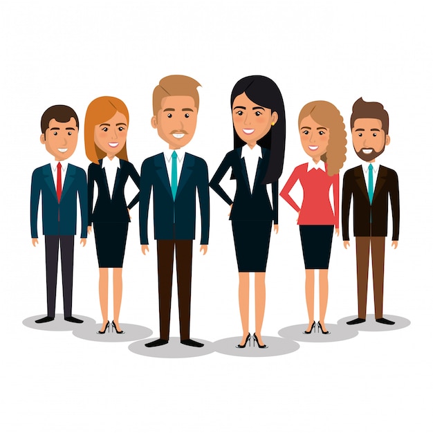 group of businesspeople teamwork illustration