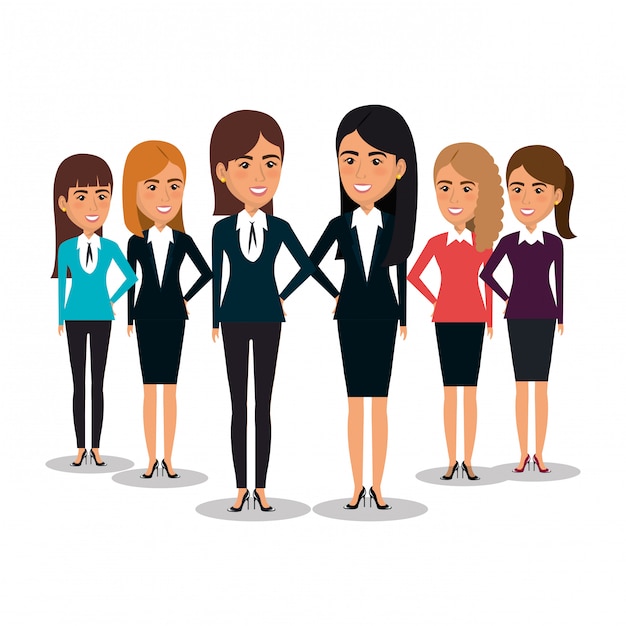 Free vector group of businesswomen teamwork illustration