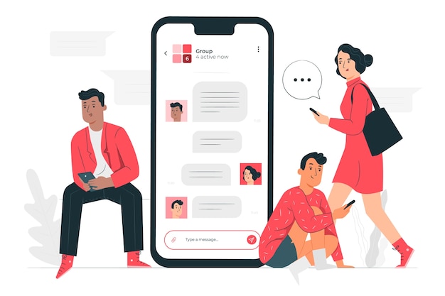 Group chat concept illustration