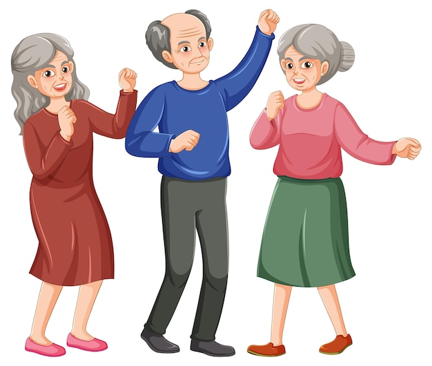 Group of elderly people dancing