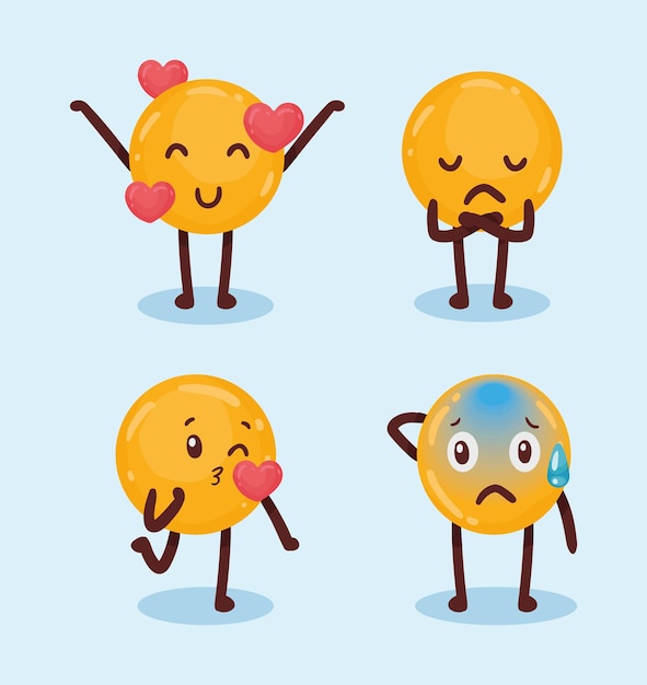 Group of emoticons characters