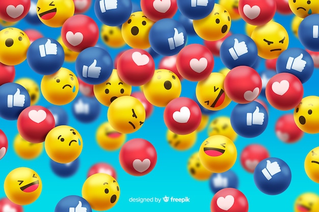 Group of facebook emoticon reactions