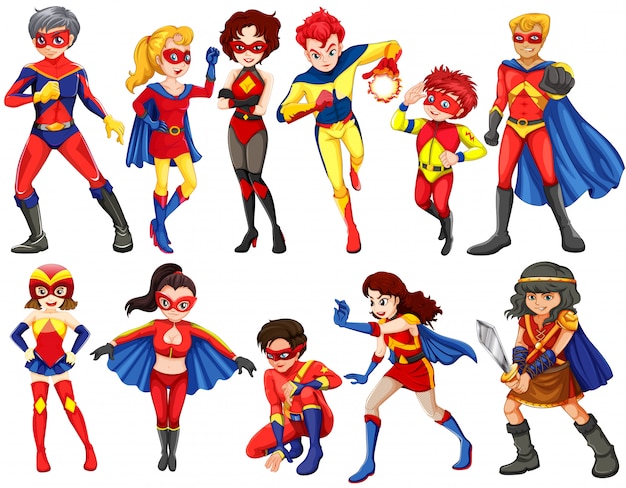 Free vector a group of heroes