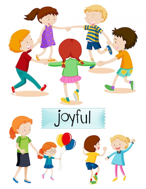 Free Vector group of joyful people