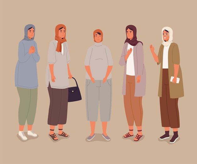 group of muslim women standing