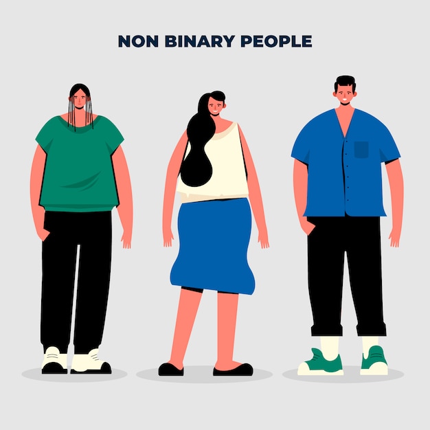 Free Vector group of non binary people