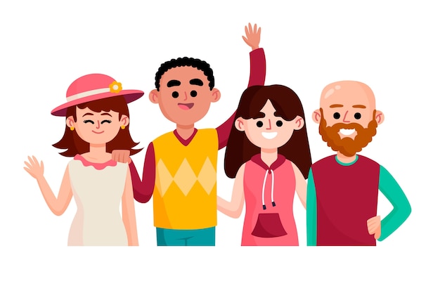 Group of people illustrated