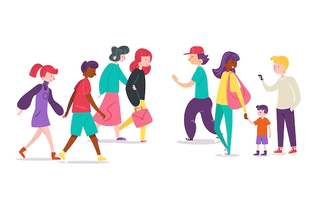 Free Vector group of people illustration