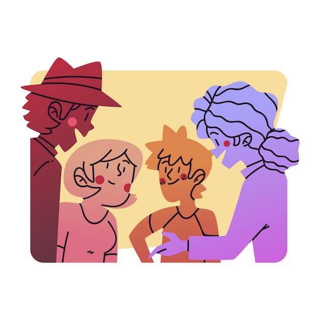 Free vector group of people spending time together