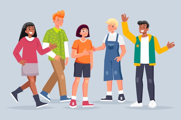 Group of people together illustration