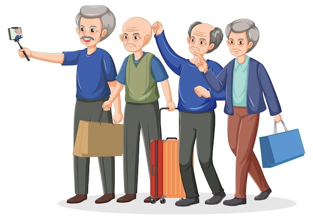 Free vector group of senior people