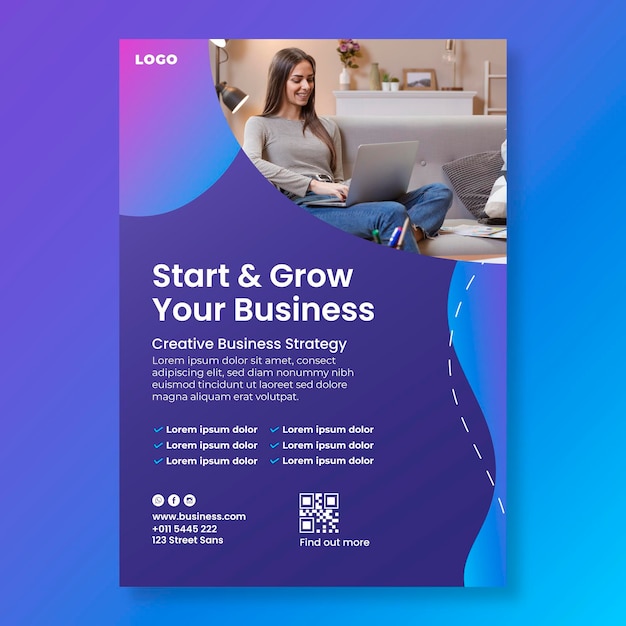 Grow your business vertical flyer template