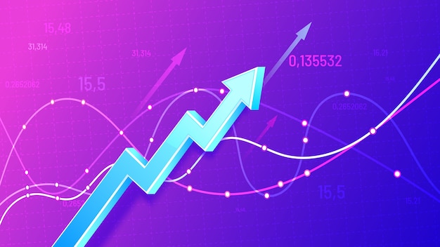 Free vector growing financial schedule 3d arrow