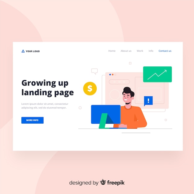 Growing up landing page design