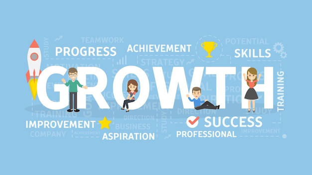 Growth concept illustration Idea of success improvement and achievement