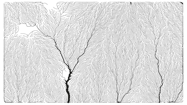 Free Vector growth pattern. generative branching structure. organic net of vessels texture.