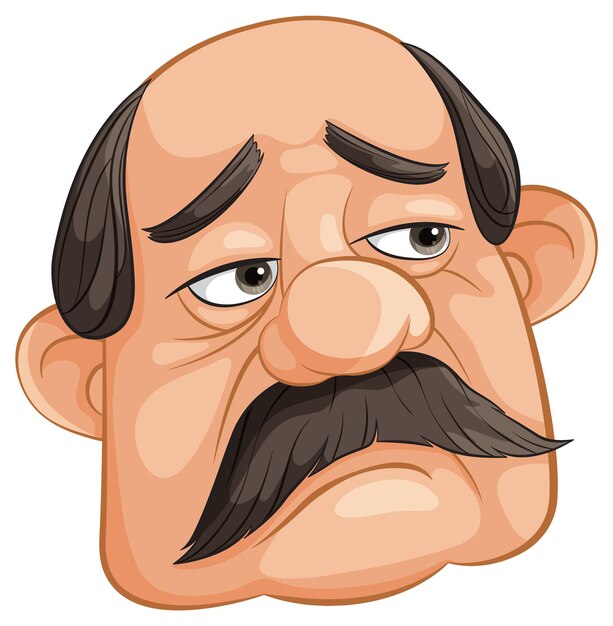 Grumpy Old Man Cartoon Face