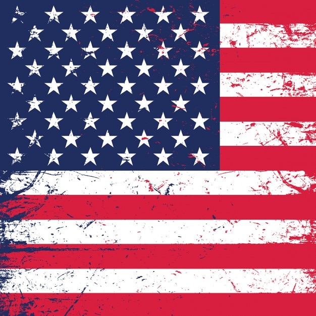 Free Vector grunge american flag background ideal for independence day