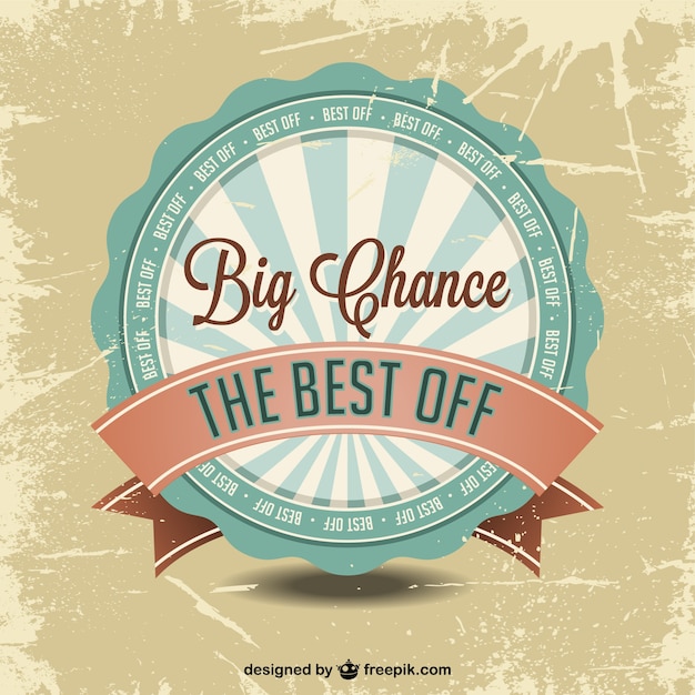 Free Vector grunge big chance badge