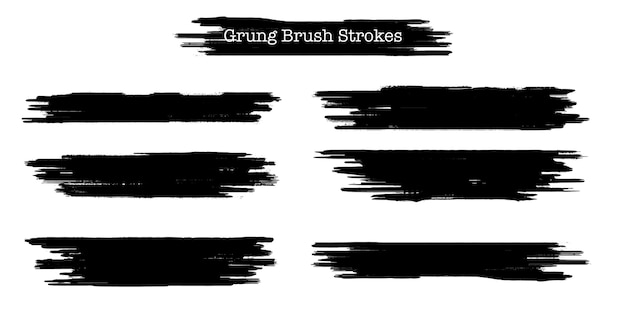 Grunge brush strokes collection