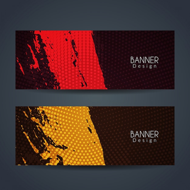 Free Vector grunge halftone banners