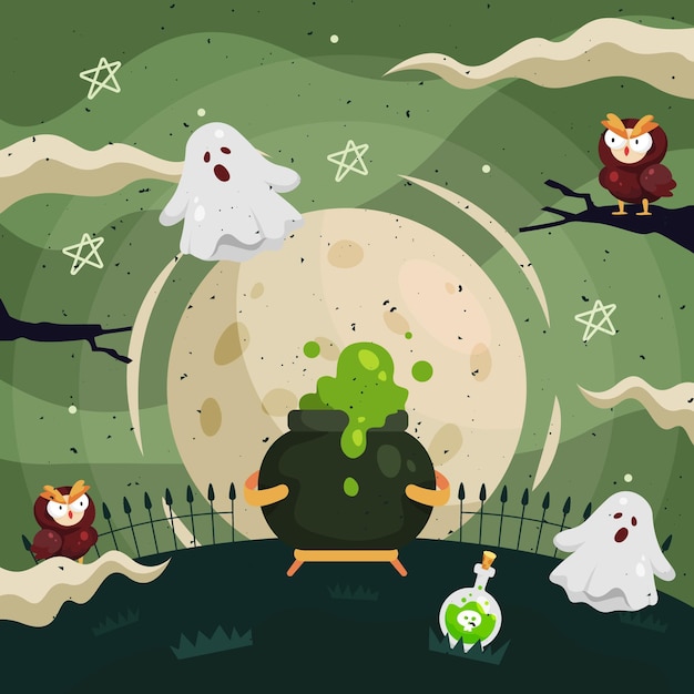 Free Vector grunge halloween background